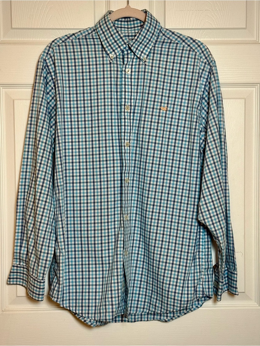 Southern Marsh Men's Classic Button-Down Plaid Shirt - Blue/White